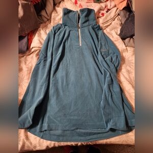 Blue pullover with quarter zip